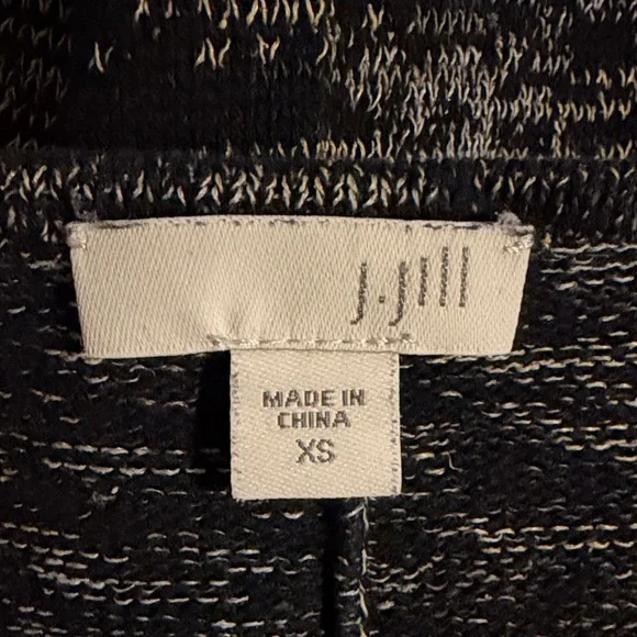 J. Jill Black Gray Heather Lightweight Knit 3/4 Sleeve Asymmetrical Hem Dress - Picture 7 of 10